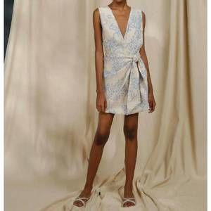 NEW PINKFILOSOFY masaru dress in blue ecru print